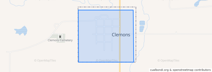 Mapa de ubicacion de Clemons.