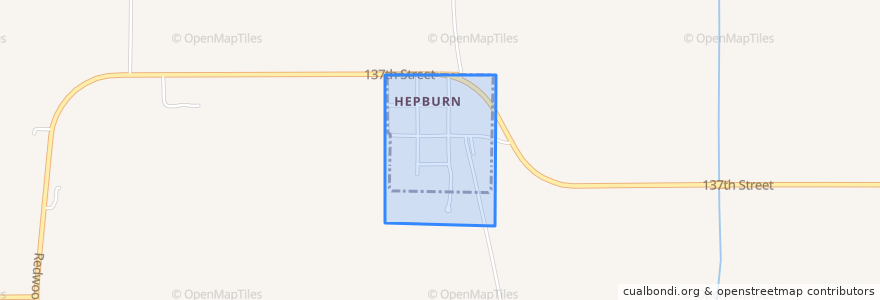 Mapa de ubicacion de Hepburn.