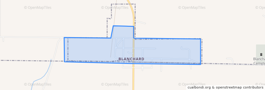 Mapa de ubicacion de Blanchard.