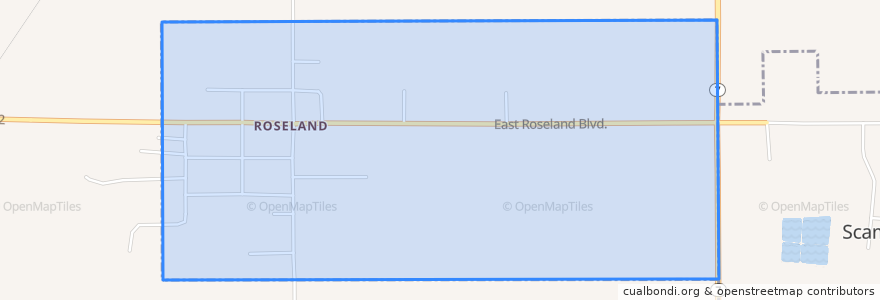 Mapa de ubicacion de Roseland.