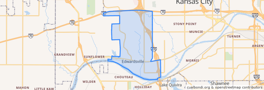 Mapa de ubicacion de Edwardsville.