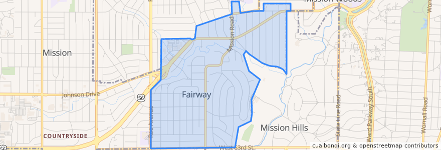 Mapa de ubicacion de Fairway.