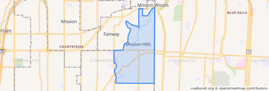 Mapa de ubicacion de Mission Hills.