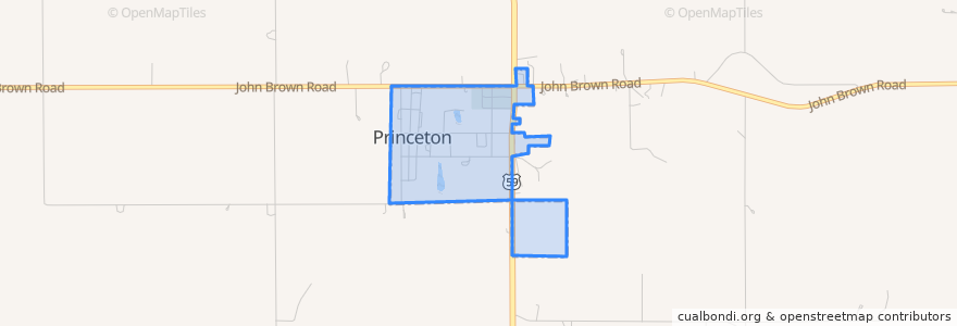 Mapa de ubicacion de Princeton.