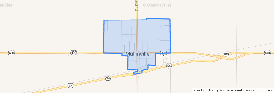 Mapa de ubicacion de Mullinville.