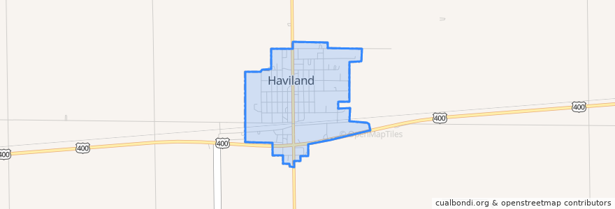 Mapa de ubicacion de Haviland.