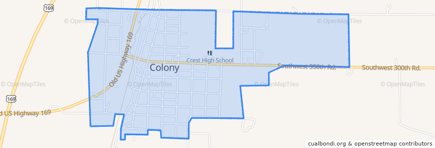 Mapa de ubicacion de Colony.