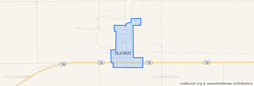 Mapa de ubicacion de Burdett.