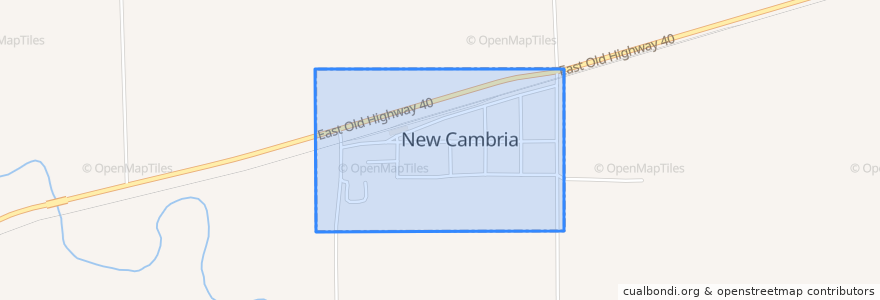 Mapa de ubicacion de New Cambria.