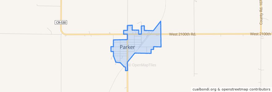 Mapa de ubicacion de Parker.