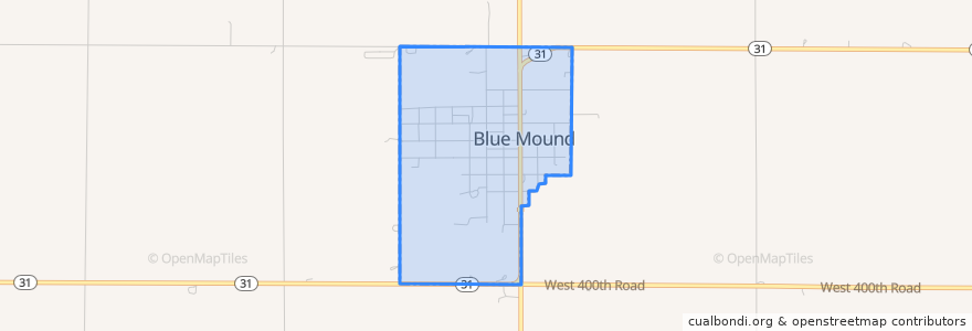 Mapa de ubicacion de Blue Mound.