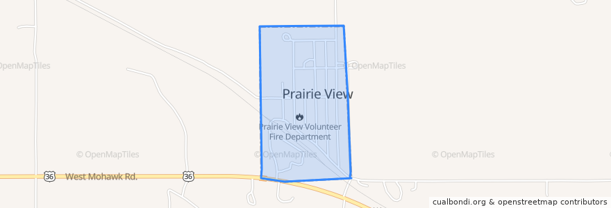 Mapa de ubicacion de Prairie View.