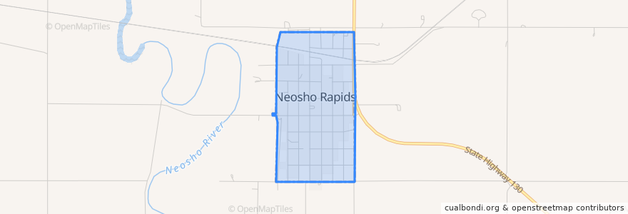 Mapa de ubicacion de Neosho Rapids.