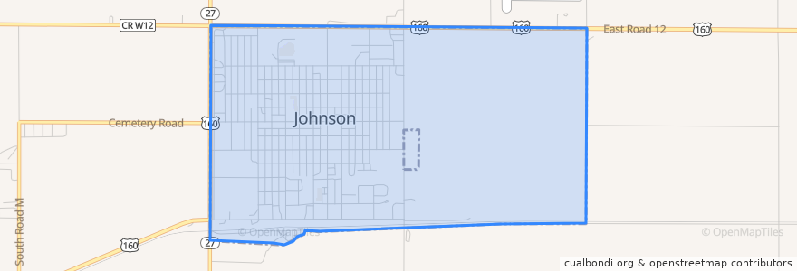 Mapa de ubicacion de Johnson City.