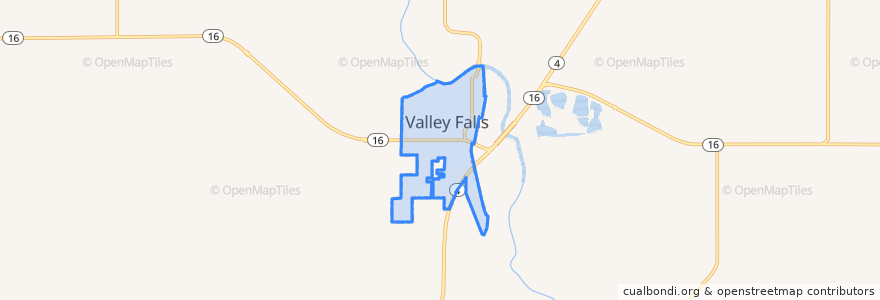 Mapa de ubicacion de Valley Falls.