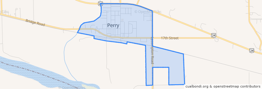 Mapa de ubicacion de Perry.