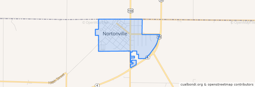 Mapa de ubicacion de Nortonville.