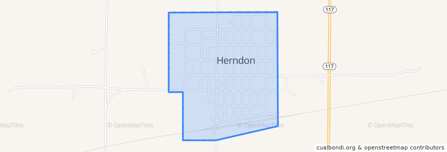 Mapa de ubicacion de Herndon.