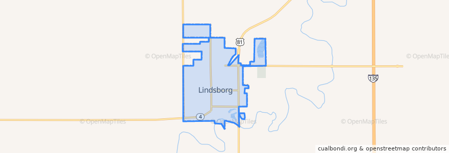 Mapa de ubicacion de Lindsborg.