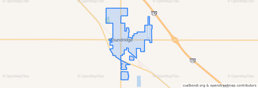 Mapa de ubicacion de Moundridge.