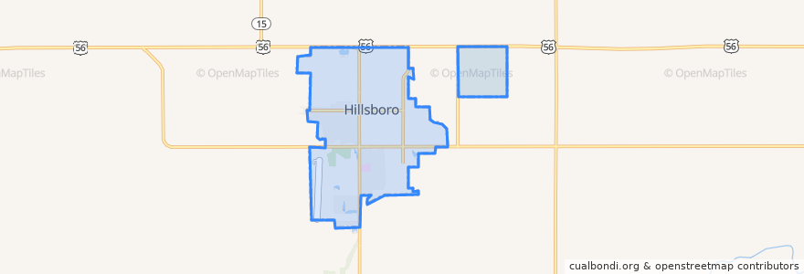 Mapa de ubicacion de Hillsboro.