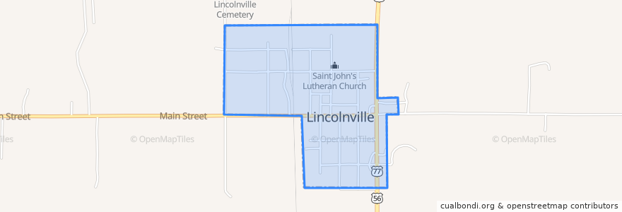 Mapa de ubicacion de Lincolnville.