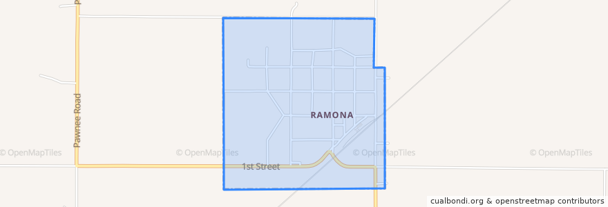 Mapa de ubicacion de Ramona.