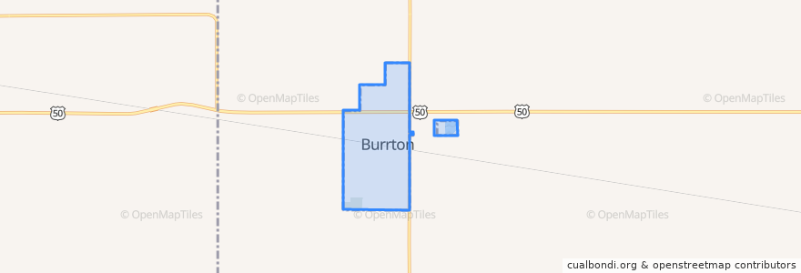 Mapa de ubicacion de Burrton.