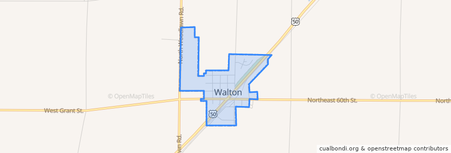 Mapa de ubicacion de Walton.