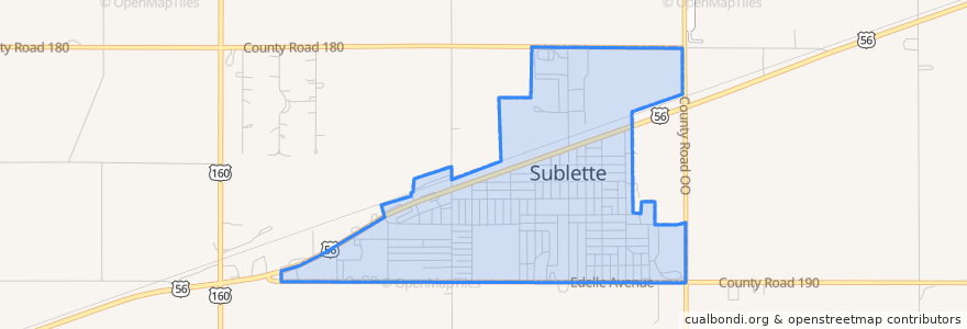 Mapa de ubicacion de Sublette.