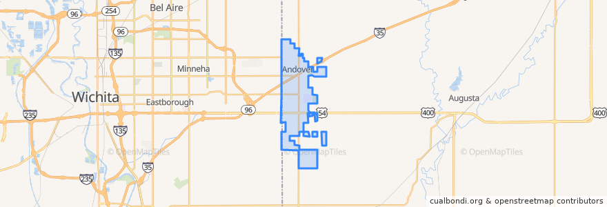 Mapa de ubicacion de Andover.