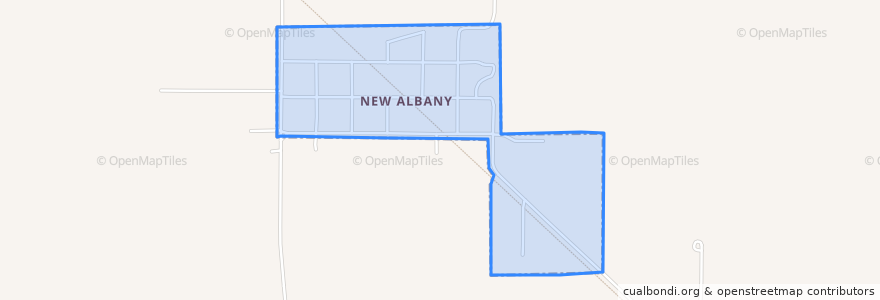 Mapa de ubicacion de New Albany.