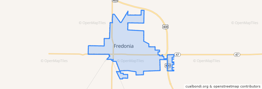 Mapa de ubicacion de Fredonia.