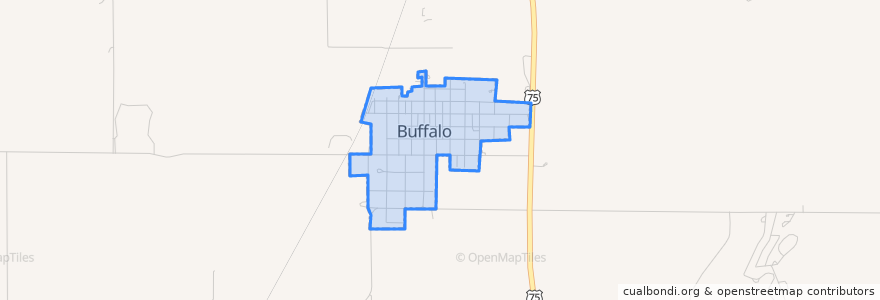 Mapa de ubicacion de Buffalo.