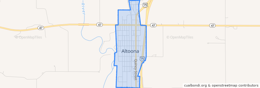 Mapa de ubicacion de Altoona.