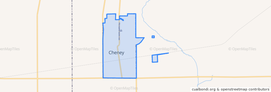 Mapa de ubicacion de Cheney.