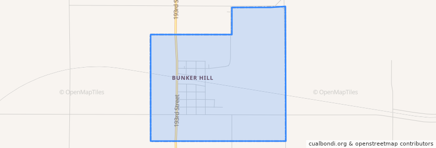 Mapa de ubicacion de Bunker Hill.