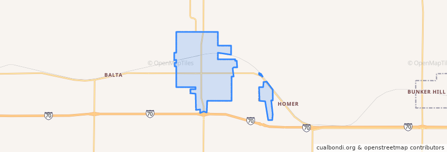 Mapa de ubicacion de Russell.