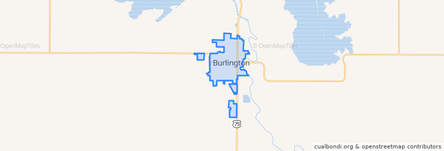 Mapa de ubicacion de Burlington.