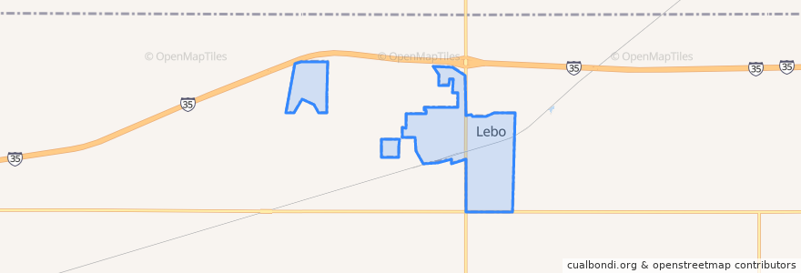 Mapa de ubicacion de Lebo.