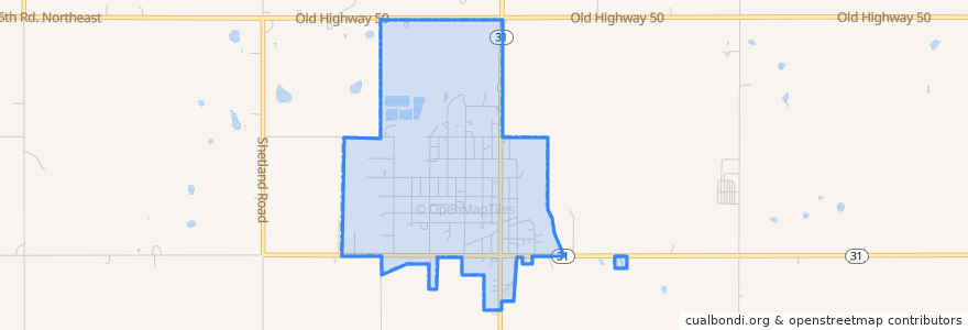 Mapa de ubicacion de Waverly.