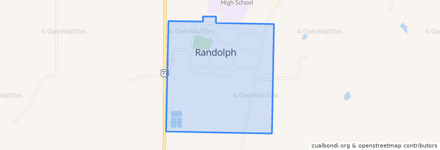 Mapa de ubicacion de Randolph.