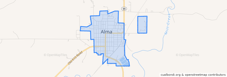 Mapa de ubicacion de Alma.