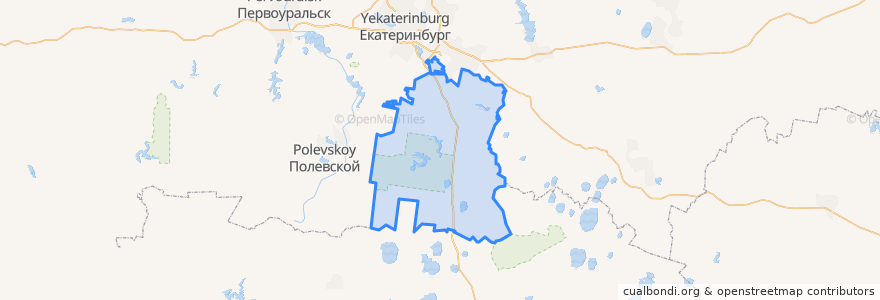 Mapa de ubicacion de Сысертский городской округ.