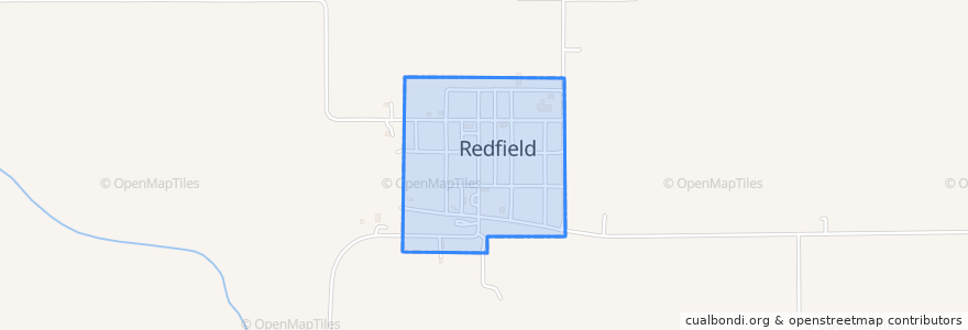 Mapa de ubicacion de Redfield.