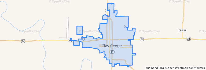 Mapa de ubicacion de Clay Center.