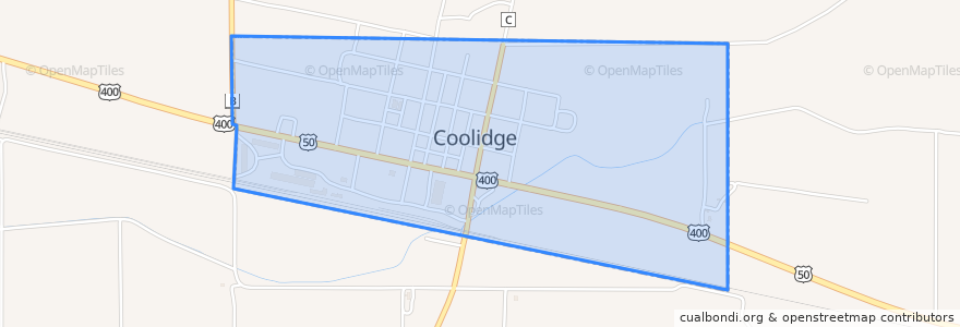 Mapa de ubicacion de Coolidge.