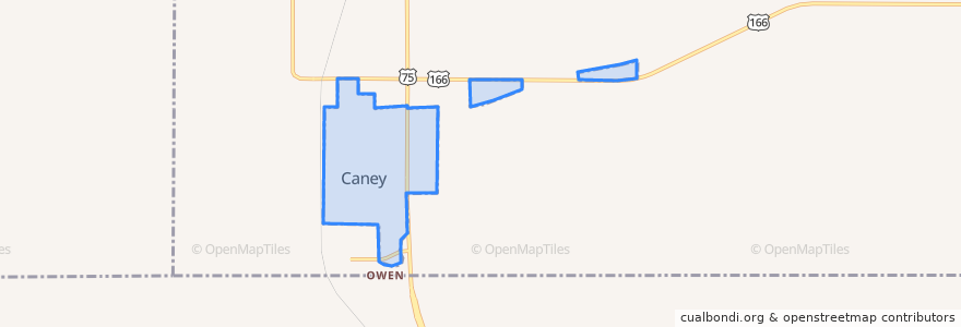 Mapa de ubicacion de Caney.