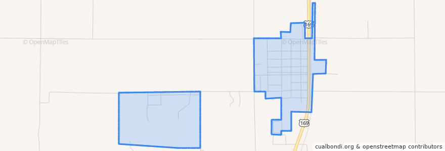 Mapa de ubicacion de Thayer.