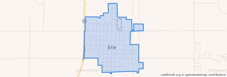 Mapa de ubicacion de Erie.